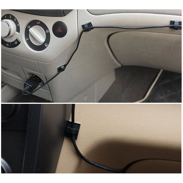 200X Cable Clips Holder Tidy Adhesive Home Car Wire Tie Fixer Drop Clamp Cord AU