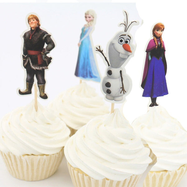 24PCS Frozen Cupcake Cake Topper Party Supplies Birthday Decoration