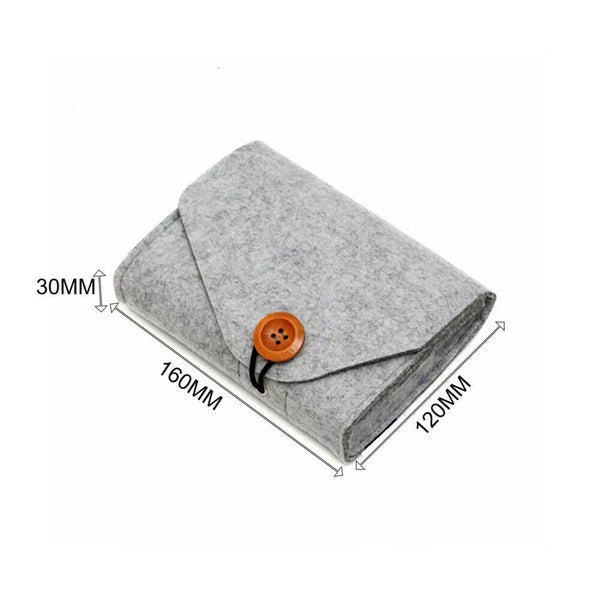 1PC New Felt Power Storage Bag For Mobile Phone Data Cable Travel Bag Pouch