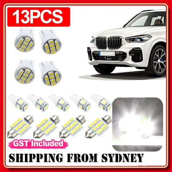 13pcs T10 LED 12V Light Car Bright White Festoon Globe Bulb Interior Kit 31MM AU