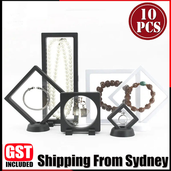 Square 3D Floating Jewelry Coin Display Frame Holder Box Case Jewelry Ring Box