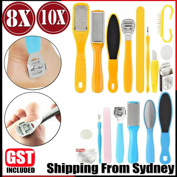 8/10X  Manicure Foot Rasp File Hard Dead Skin Remover Pedicure Peeling Tools Kit