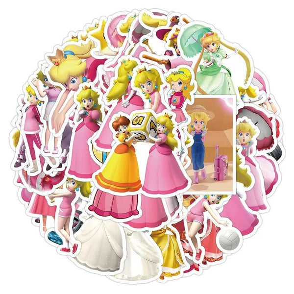 100PCS Princess Peach Stickers Collection Kids Birthday Party Favour