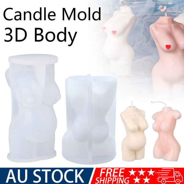 3D Body Candle Mould Creative Silicone Soap Wax Human Mold Female Design Art AU