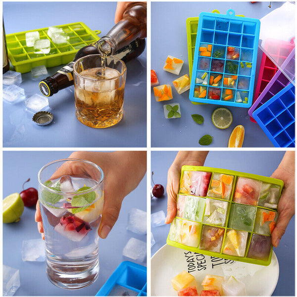 Silicone 24 Grids Ice Cube Tray Mold Maker Tool Square