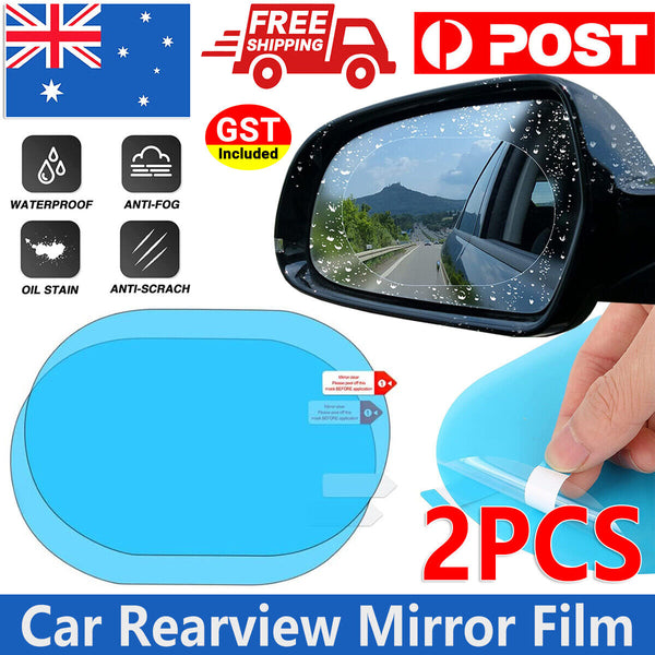 2Pcs Rainproof Car Rearview Mirror Sticker Anti-fog Protective Film Rain Shield