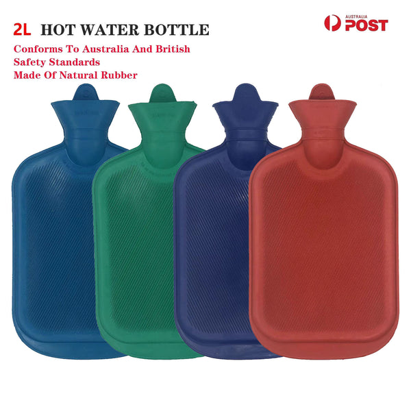 2L Hot Water Bottle Winter Warm Natural Rubber Bag Relaxing Warmer and COVER