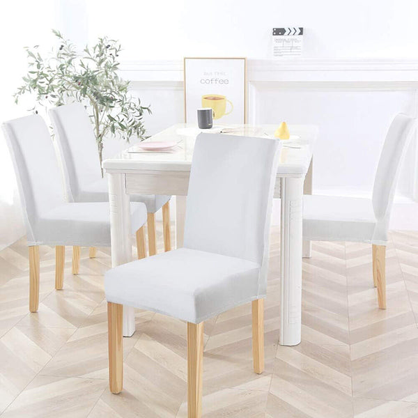 6x Stretch Chair Cover White Spandex Lycra Washable Dining Banquet Wedding Party