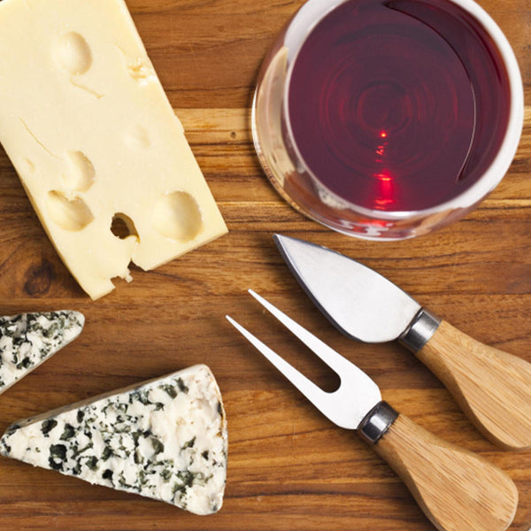 4pcs Cheese Knife Set Wooden Handle Slicer Fork Scoop Cutter Cheese Platter Tool