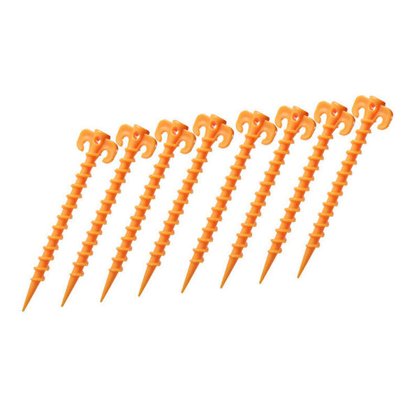 10PCS Screw Tent Pegs Ground Stakes Spiral Nails Plastic Tarp Outdoor Camping AU