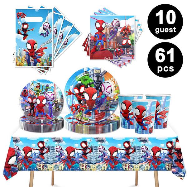 Spiderman And His Amazing Friends Tableware Party Supplies Birthday Decoration