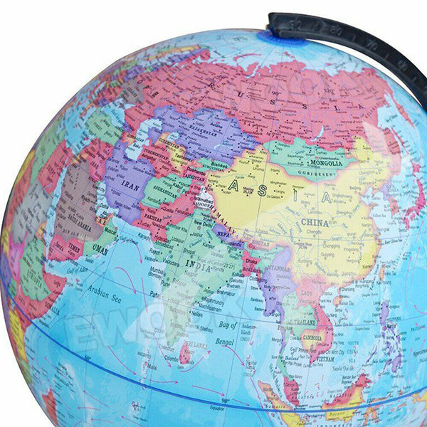 32cm World Globe Map Blue Ocean Swivel Stand Geography Educational Toy Gift