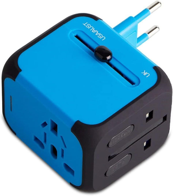 Universal World Travel Adapter 2 USB Charger US/UK/EU/AU Plug Converter 100-240V