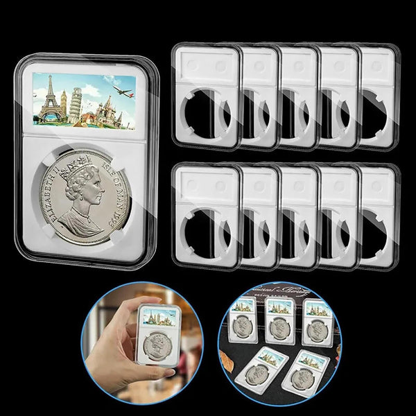 5pcs 21mm Coin Slab Holder Protector Grade NGC PCGS Display Storage Box Case AU