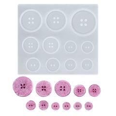 Silicone Button Shape Resin Mold Epoxy Jewelry Making Mould DIY Craft Cake Decor