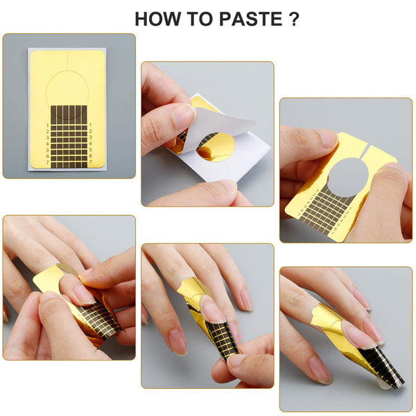 Nail Forms - Self-Adhesive Acrylic Nail Extension Guide Stickers (50/100 Pack)
