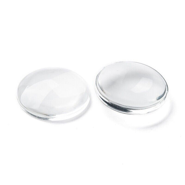 30-300X Cabochons Clear Glass Dome Flat Back Round Transparent 12x4mm Jewellery