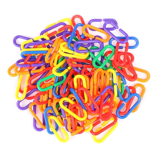 500PCS Plastic C-clips Hooks Chain C-links Sugar Glider Rat Parrot Bird Toys AU