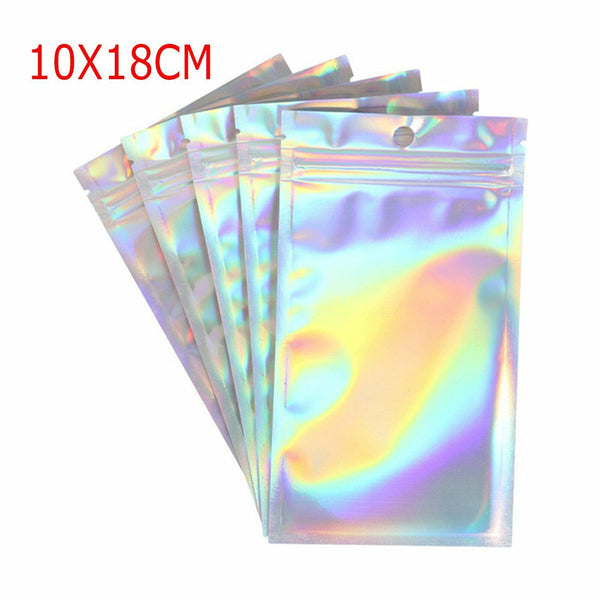 50PCS Clear Golden Zip Seal  Bags Aluminum Foil Resealable Valve Zipper Pouch AU