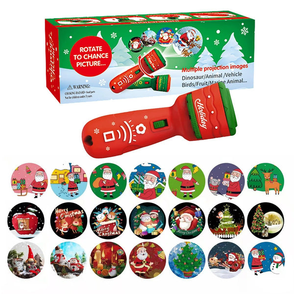 24 Pattern Christmas Slide Projector Handheld Torch Lamp Flashlight Kid Toy Gift