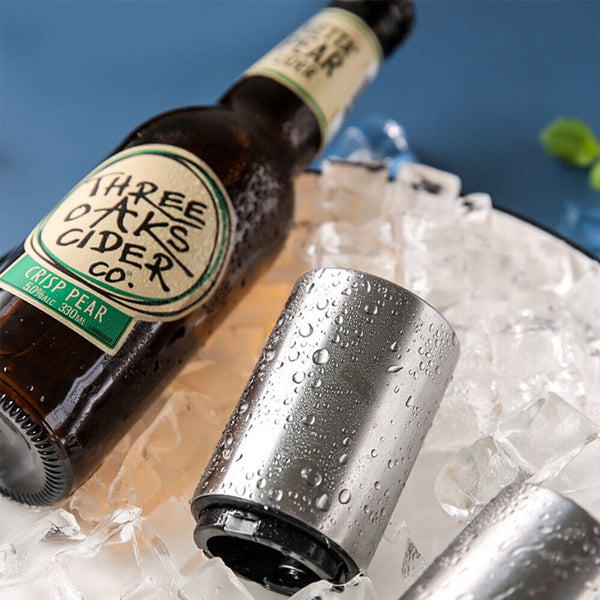 Pocket Opening Stainless Steel Bottle Opener Push Cap Soda Down Beer Automatic