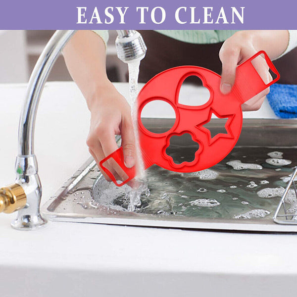 Non Stick Omelette Mold Mould Silicone Pancake Maker Pan Cooking Egg Flip Ring