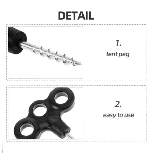 8pcs Screw Tent Stakes Black for Camping Hiking Backpacking Canopy Outdoor AUS