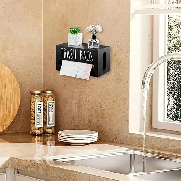 Trash Bag Dispenser Wall Mounted Trash Bag Organizer Portable Plastic Bags AUS