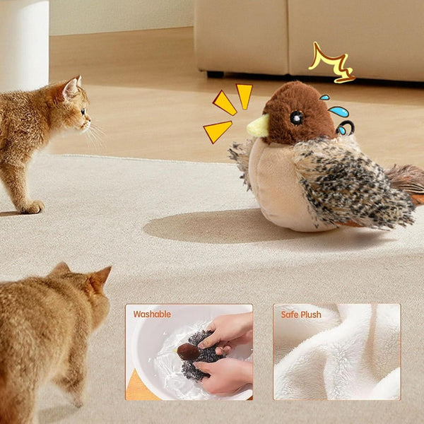 Interactive Cat Toy Bored Real Chirping Bird Electronic Kitten Toys Indoor Toys