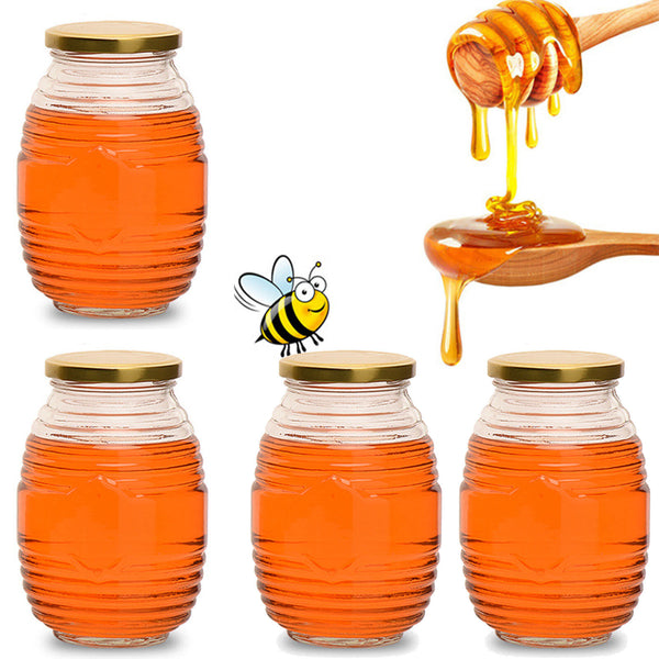 6PCS 730ML Glass Honey Jars with Lids Clear Storage Containers