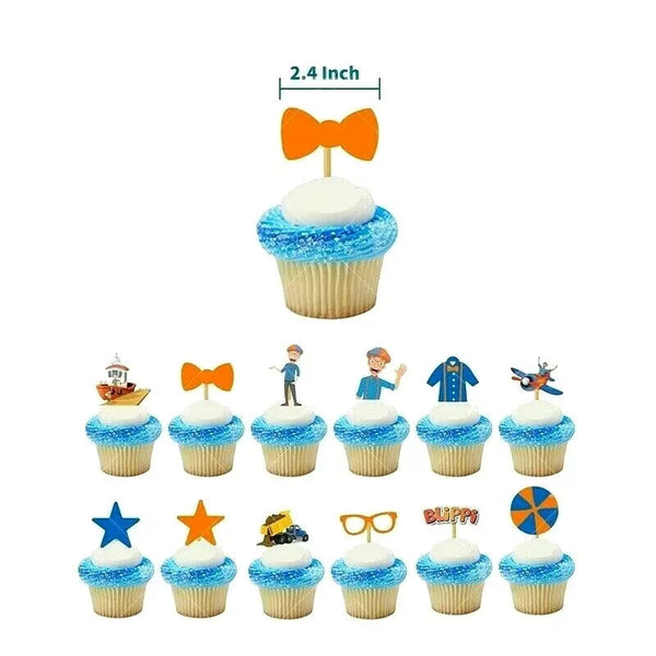 Blippi Party Supplies Tableware Kids Birthday Banner Topper Balloon Plate Bag