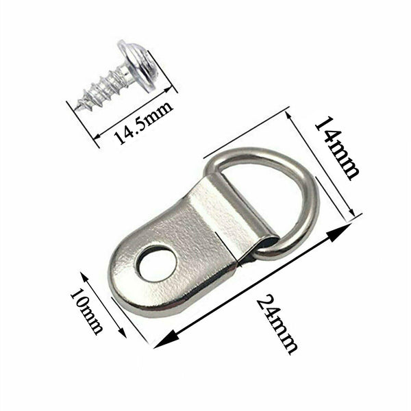 20/60/100 Pcs D-Ring Painting Picture Wall Frame Hanger Hanging Hooks +Screws AU