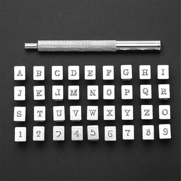 36/72X Alphabet Leather Stamp Tools Kit Letter Number Punch Logo DIY Craft 4/6MM