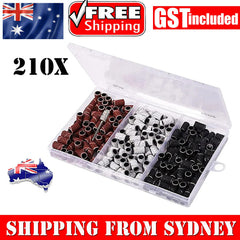 210PCS Sanding Bands 3 Colours 80/120/180 Nail Drill Machines Filing Bits + Boxs