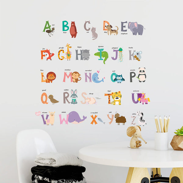 2Pcs Kids Alphabet ABC Letters Kids Wall Stickers Nursery Decal Wallpapers Decor