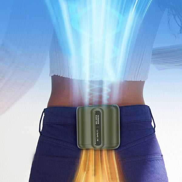 Outdoor Rechargeable Powerful Personal Body Fans Belt Waist Clip Fan