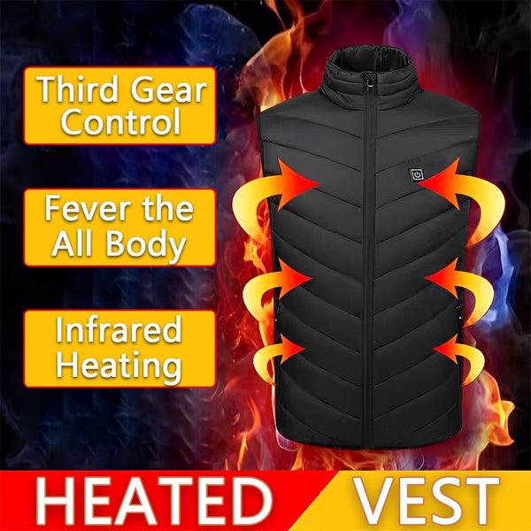 Unisex Thermal Warm Winter Body Warmer Heated Vest USB Electric Jacket Heat Pad