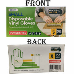 100PCS Clear Vinyl Disposable Gloves Powder Free Food Safe Protective Gloves