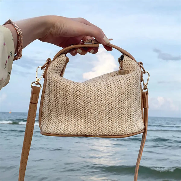 Women Woven Crossbody Bag – Lightweight Straw Phone Purse