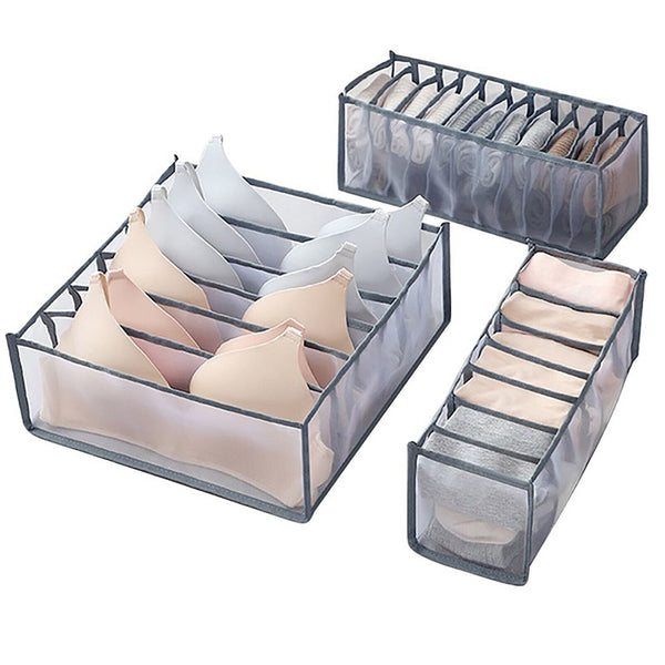 3pcs Drawer Divider Closet Underwear Socks Bra Organizer Container Storage Box