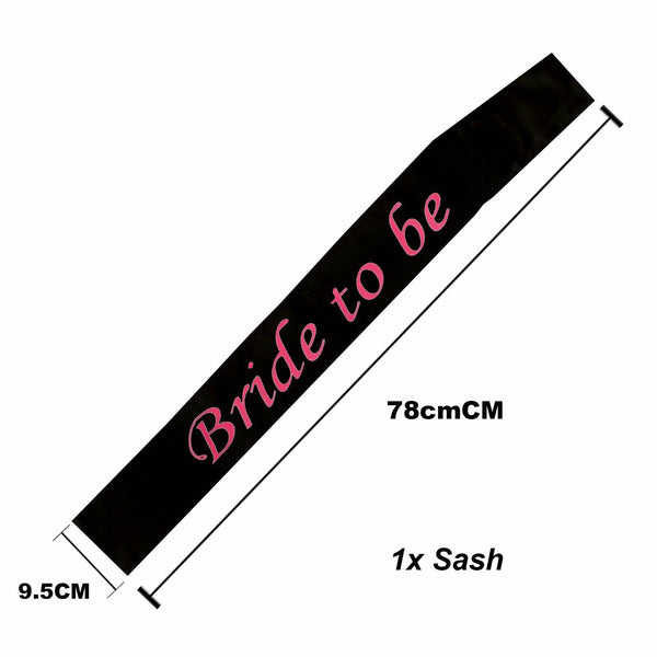 Bride To Be Hens Night Party Veil White Badge Sash Lace Garter Set Bachelorettes