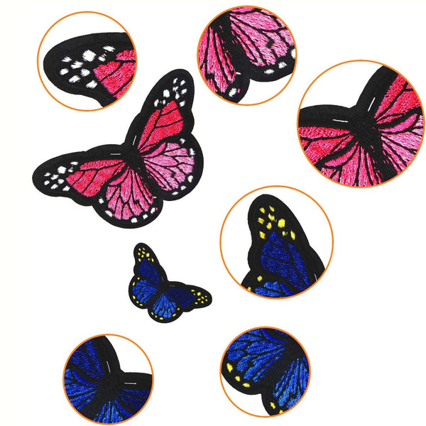 60X Colourful Butterfly Applique Lace Trims Sewing Embroidery Craft Patch Sew AU
