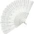 10PCS White Folding Hand Fans Wedding Party Dance Costume Decoration Accessories