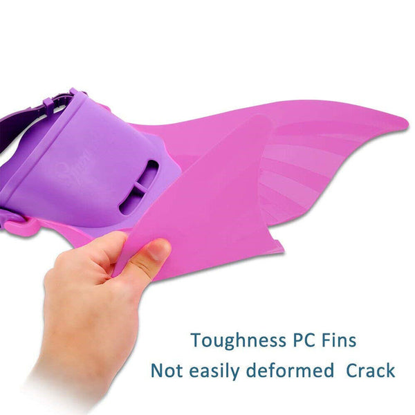 Kids Mermaid Tail Fin Adjustable Monofin Swimming Flipper Diving Swimmable Tool