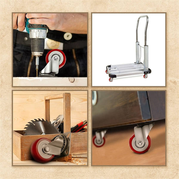 4PCS Heavy Duty 5inch Swivel Castor Wheel Furniture Trolley Caster Swivel Brake