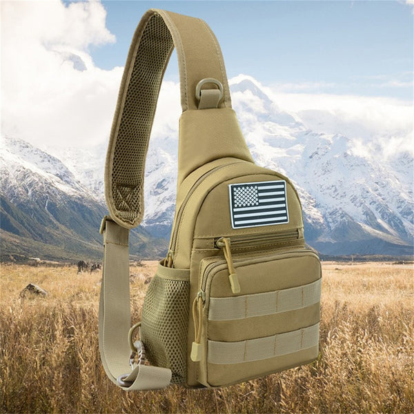 2PCS Men's Sling Bag Crossbody Chest Bag Outdoor Travel Shoulder Backpack