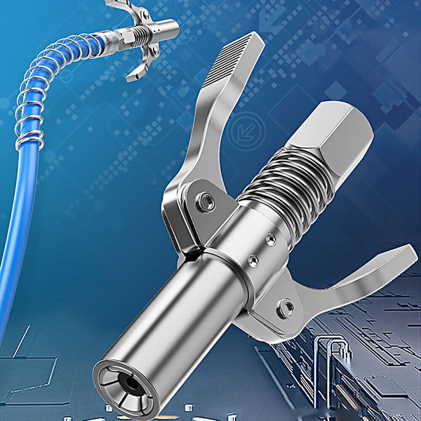 2X Grease Tool Coupler Heavy-Duty Quick Lock Double Handle Leak-Free Grease Gun