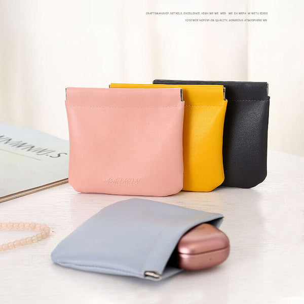 Pocket Cosmetic Bag Portable self-Closing Water-Resistant Leather Storage Bag AU