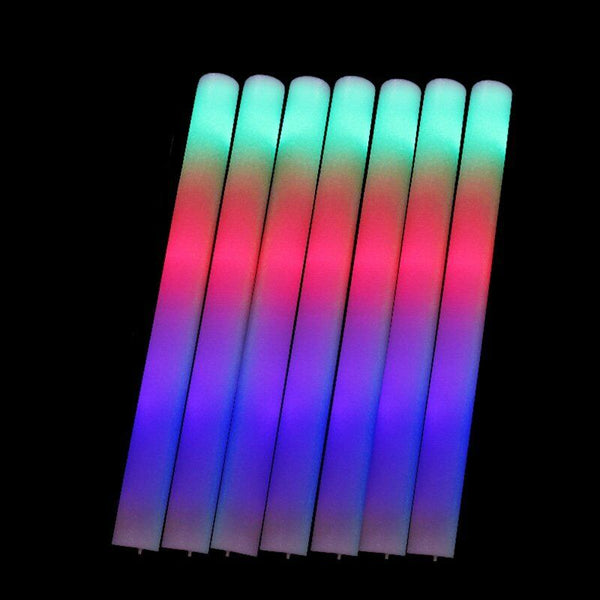 50PCS LED Foam Sticks RGB Thunder Wand Glow Sticks Flashing Light Rave Party AUS
