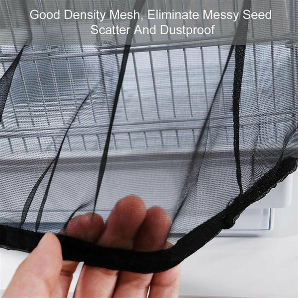 Shell Skirt Mesh Cover Pet Bird Cage Guard Nylon Net Seed Catcher S-L Black AUS